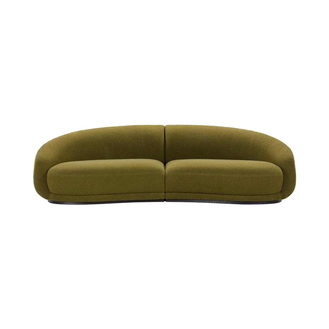 Wendelbo Montholon Curved 3 personers Sofa, Grøn (Baru col. 0950) - Billede 2